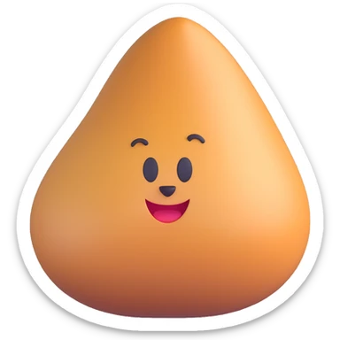 stylized, cartoonish, shiny coxinha, 3d style, isolated on transparent background sticker