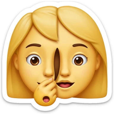 an emoji sniffing another emoji's cheek, with a small sniffing gesture sticker