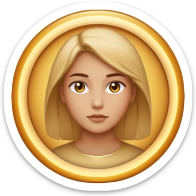 un joli personne de face dans un rond  sticker