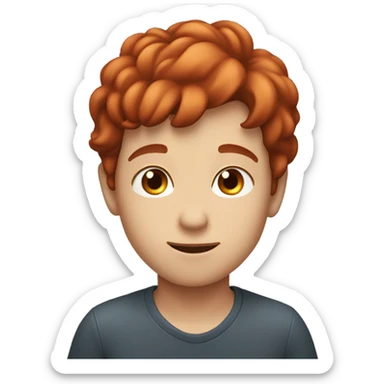 Two boys kissing, one redhead and one brown skin sticker