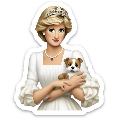 Princess Diana holding a swird sticker