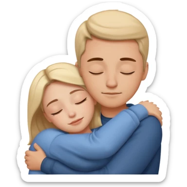 Deep hug on sleep of couples sticker