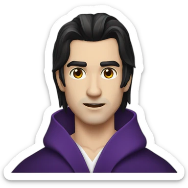 vampire purple eyes short dark hair robe handsome sticker