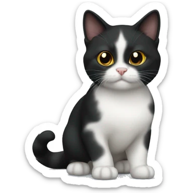 Black munchkin cat sticker