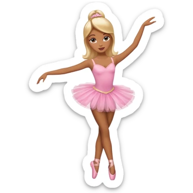 brown skin blonde barbie ballerina  sticker