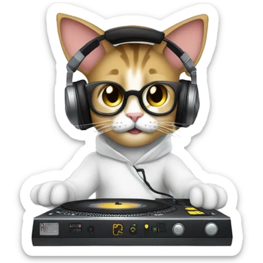 I want an emoji of a cat being a DJ sticker