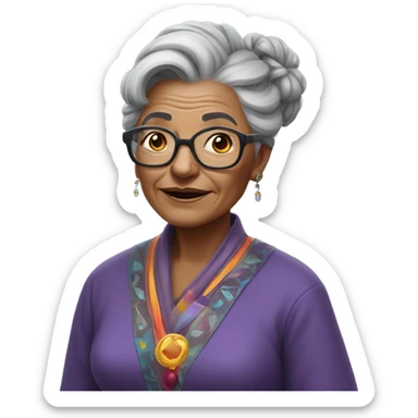 western astologer old lady sticker