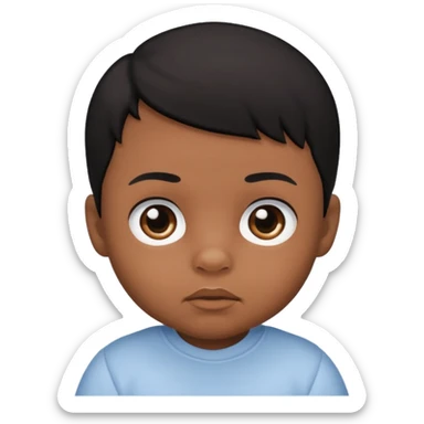 Baby boy with black hair and brown skin and black eyes sticker