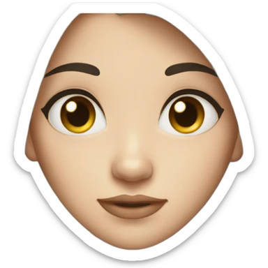 medium straight black haired white women with chubby cheeks sticker