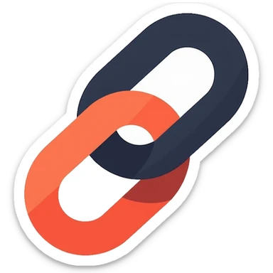 Two interlocking chain links, clean outlined style, representing the connection and stacking of habits sticker