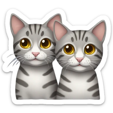 two gray tabby cats sticker