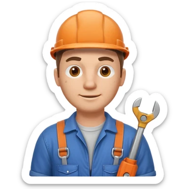 mechanic man portrait, head and shoulders only, wearing work overalls, holding a wrench, slight grease marks on face, confident friendly expression, garage workshop vibe, 3D cartoon style, mobile game icon style, clean background, no text, no watermark
  sticker