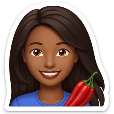 Rozonda Chilli Thomas with dark brown long hair sticker