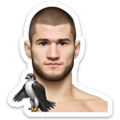 Falcon on the shoulder of khabib nurmagomedov  sticker