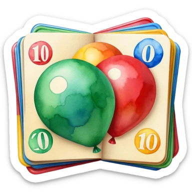 watercolor Lotto cards book sticker