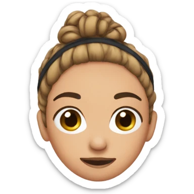 Messy bun with head band  sticker