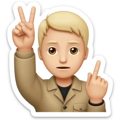 Creat an indifferent face putting up a middle finger iPhones style emoji sticker