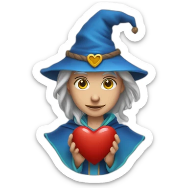 Un sorcier avec des coeur dans les yeux sticker