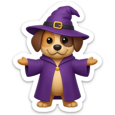 Dog wizard sticker