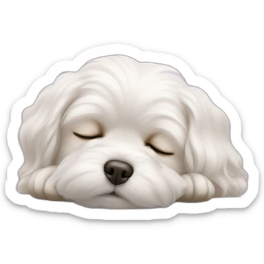 Maltese face sleeping sticker