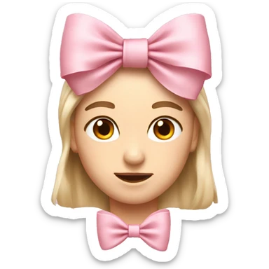 Generate a bow-shaped emoji in light pink with a high-end look sticker