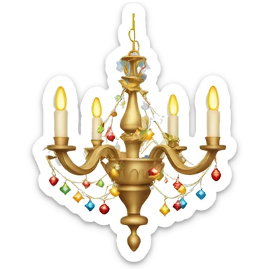 Decorated Christmas chandelier  sticker
