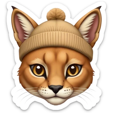Caracal with beanie sticker