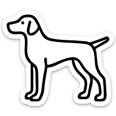 minimal outline german shorthaired pointer dog, side view, elegant posture sticker