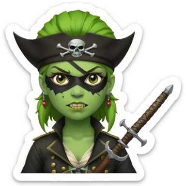 ork pirate woman sticker