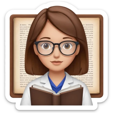 person studying a pathology textbook sticker