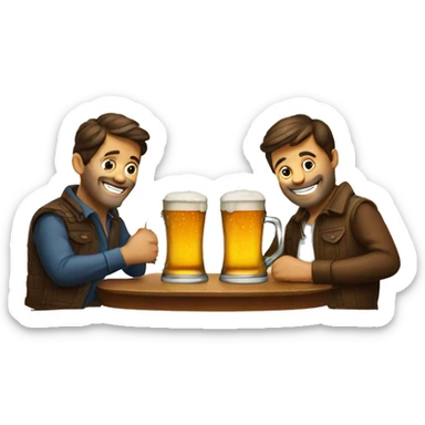 swiss friends in pub drinking beer sticker