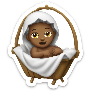 Baby Jesus in a manger sticker