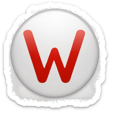 A red circle with a white letter W sticker