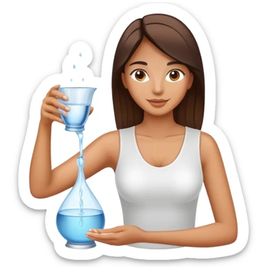The zodiac symbol Aquarius. A beautiful woman pouring out an elegant vase of water. sticker