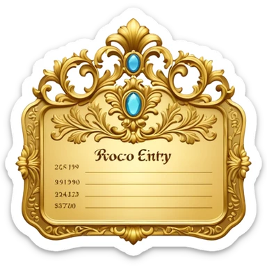 rococo entry ticket sticker