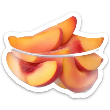 Pink peach slices in a clear bowl  sticker