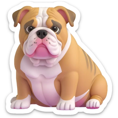 English bulldog waiting sticker