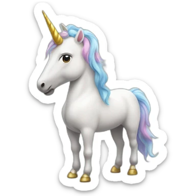 A unicorn standing on its two hind legs sticker
