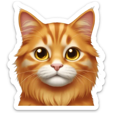 Long hair orange cat with an extra toe sticker