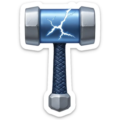 Thor hammer with thunder back side sticker