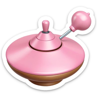 pastel pink spinning top toy for children sticker