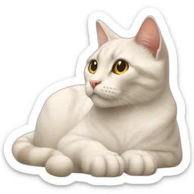 a cat in waiting pose sticker