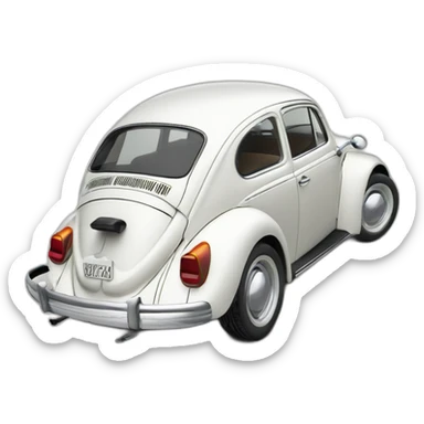 VW beetle Herbie color blanco y nº53 sticker