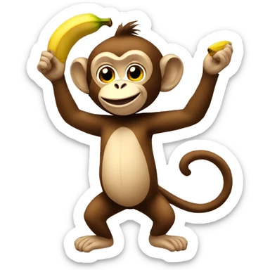 monkey with banana  sticker