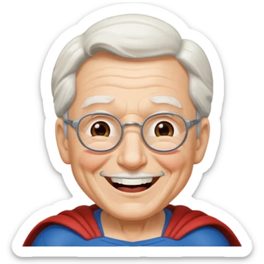 Laughing elderly superman sticker