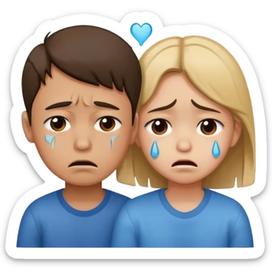 boy and girl heart break sticker