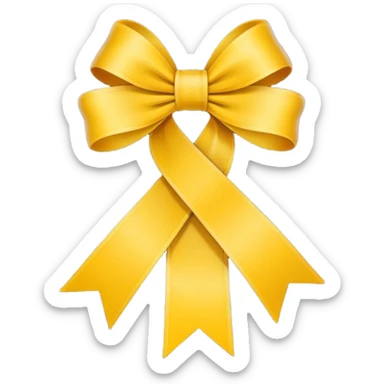 Apple-style emoji, minimal shading, simple gradients.
Keep the original emoji style and shape exactly the same.
Change the ribbon color to a vivid yellow.
Flat emoji style, clean vector look, no extra elements, no text, transparent background. sticker