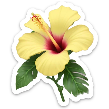 One pastel yellow hibiscus sticker