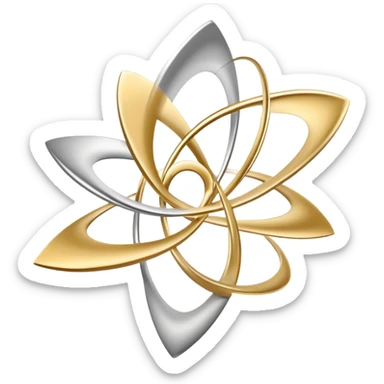 Ethereal floating abstract shapes with masculine energy aura, flowing movement, personal evolution symbol, minimal radiant forms sticker