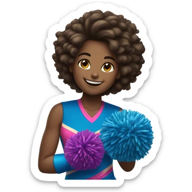 Girl with Pom poms sticker